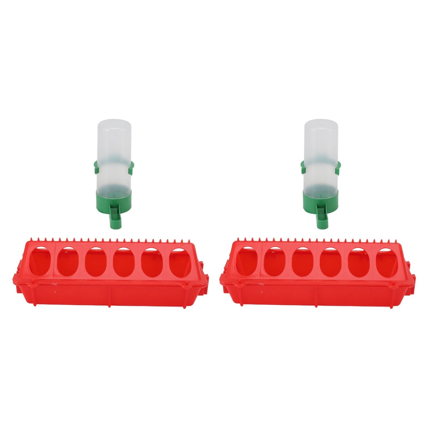 2Set Flip Top Chick Birds Water Feeder PP Chicken Trough Automatic Feeder with Splatter Proof Cover Poultry V1294-YM3111220265211-0421
