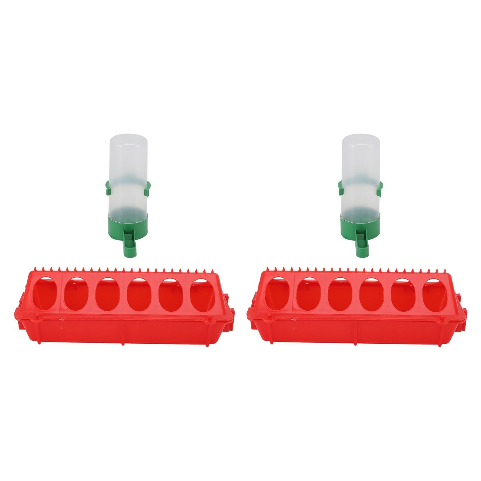 2Set Flip Top Chick Birds Water Feeder PP Chicken Trough Automatic Feeder with Splatter Proof Cover Poultry V1294-YM3111220265211-0421