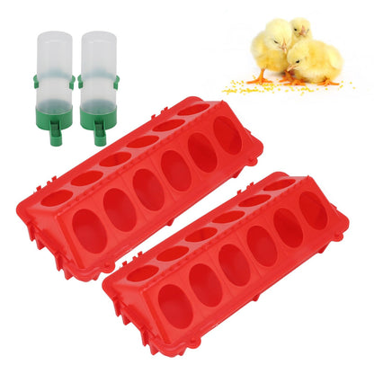 2Set Flip Top Chick Birds Water Feeder PP Chicken Trough Automatic Feeder with Splatter Proof Cover Poultry V1294-YM3111220265211-0421