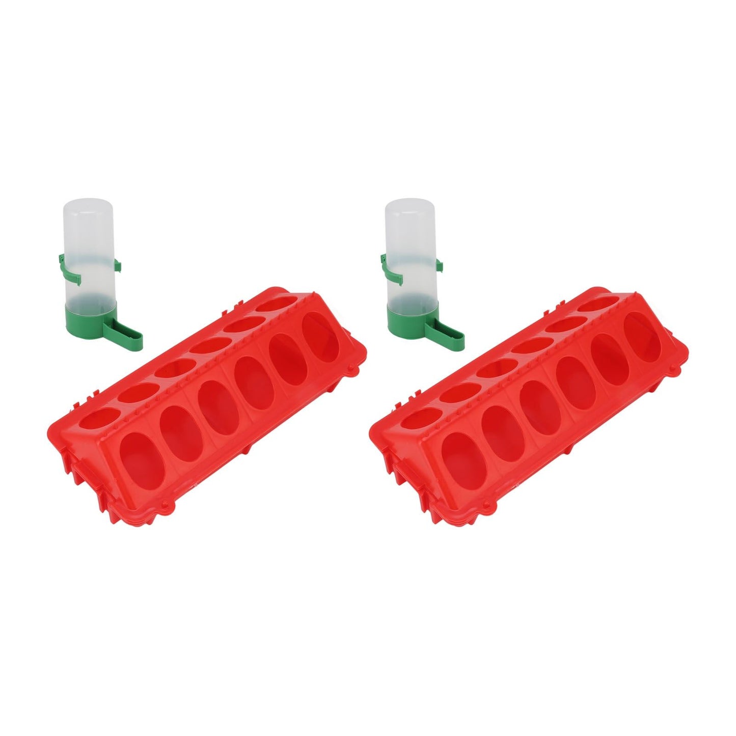 2Set Flip Top Chick Birds Water Feeder PP Chicken Trough Automatic Feeder with Splatter Proof Cover Poultry V1294-YM3111220265212-0421