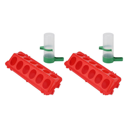 2Set Flip Top Chick Birds Water Feeder PP Chicken Trough Automatic Feeder with Splatter Proof Cover Poultry V1294-YM3111220265212-0421