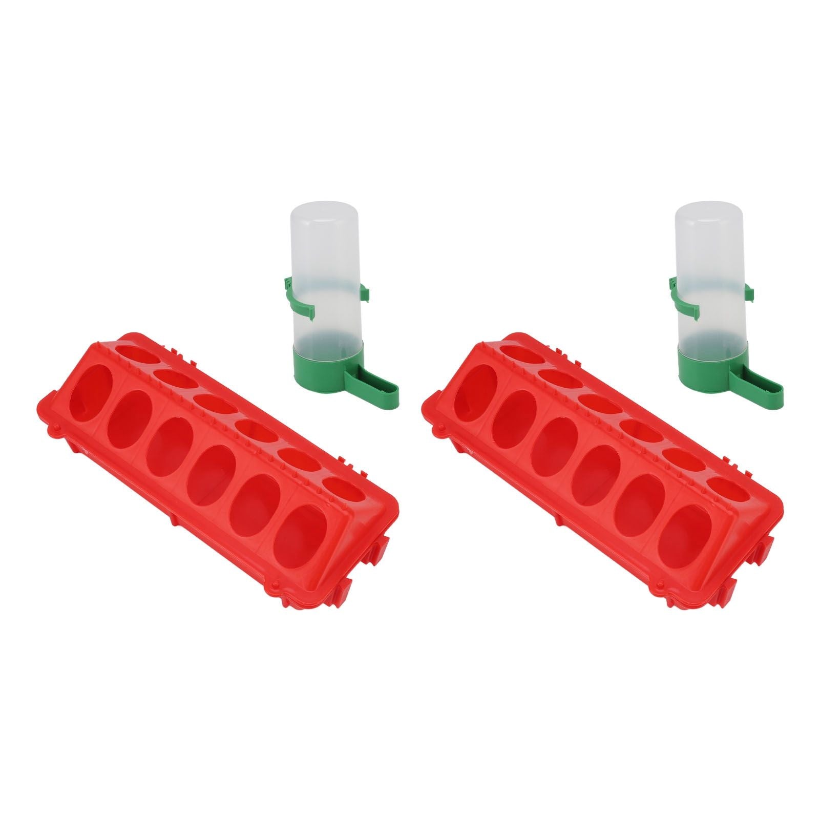 2Set Flip Top Chick Birds Water Feeder PP Chicken Trough Automatic Feeder with Splatter Proof Cover Poultry V1294-YM3111220265212-0421