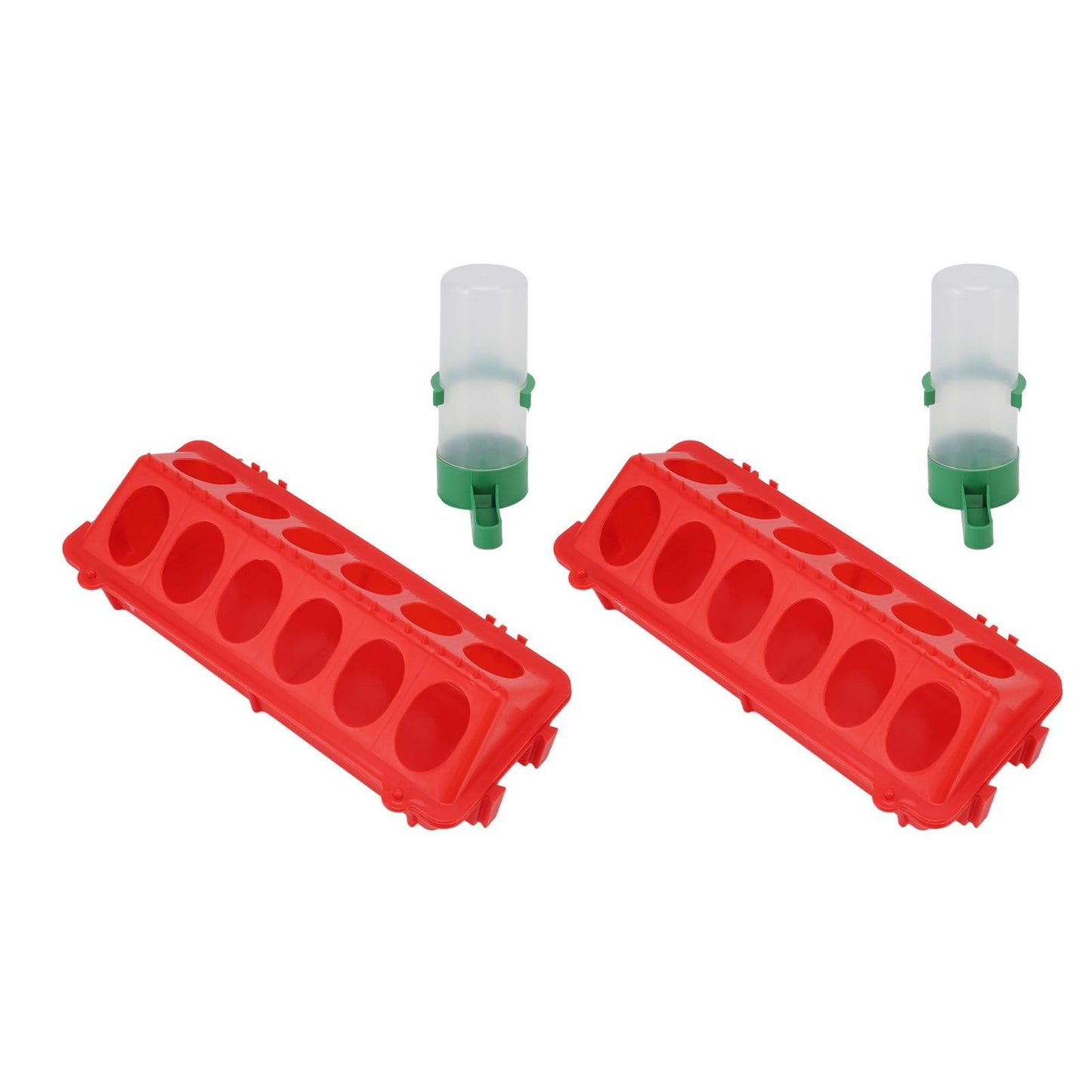 2Set Flip Top Chick Birds Water Feeder PP Chicken Trough Automatic Feeder with Splatter Proof Cover Poultry V1294-YM3111220265212-0421