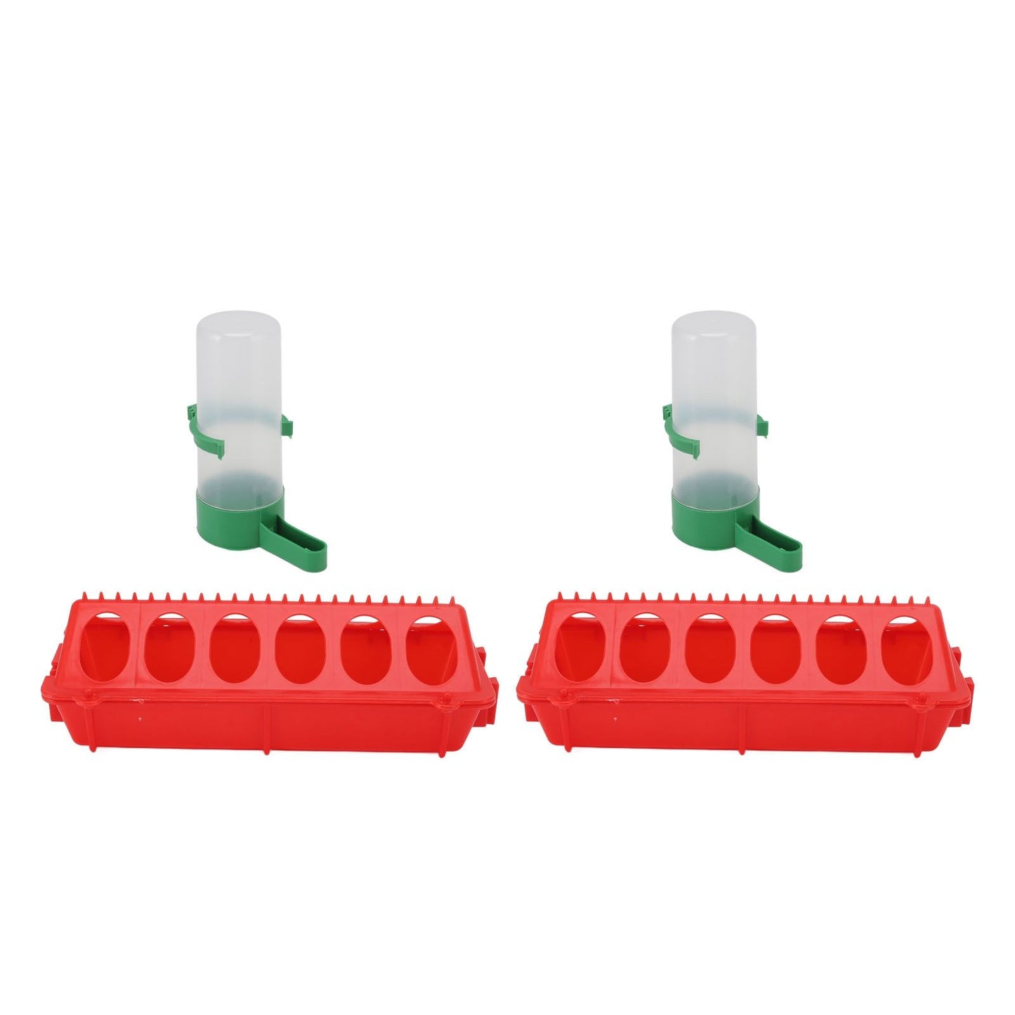 2Set Flip Top Chick Birds Water Feeder PP Chicken Trough Automatic Feeder with Splatter Proof Cover Poultry V1294-YM3111220265212-0421