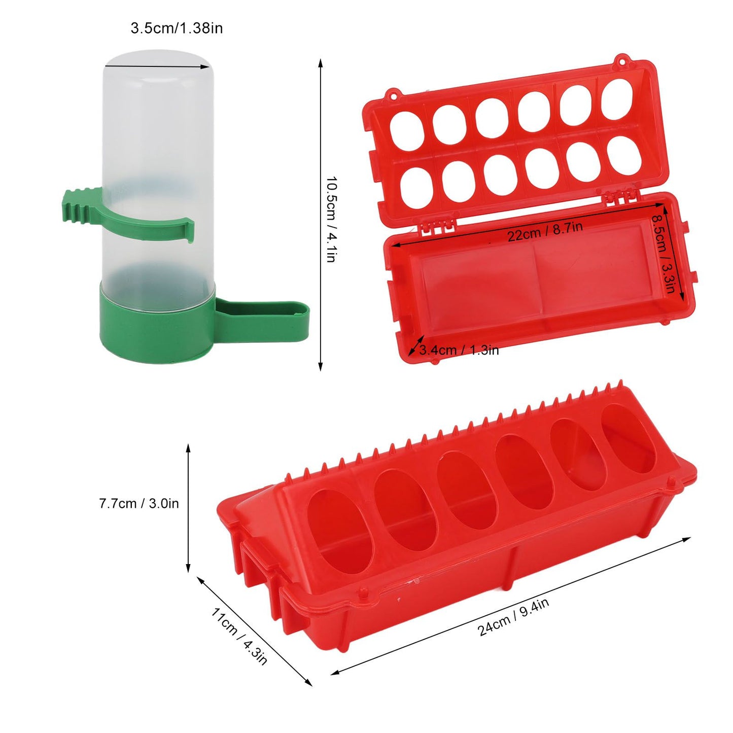 2Set Flip Top Chick Birds Water Feeder PP Chicken Trough Automatic Feeder with Splatter Proof Cover Poultry V1294-YM3111220265212-0421