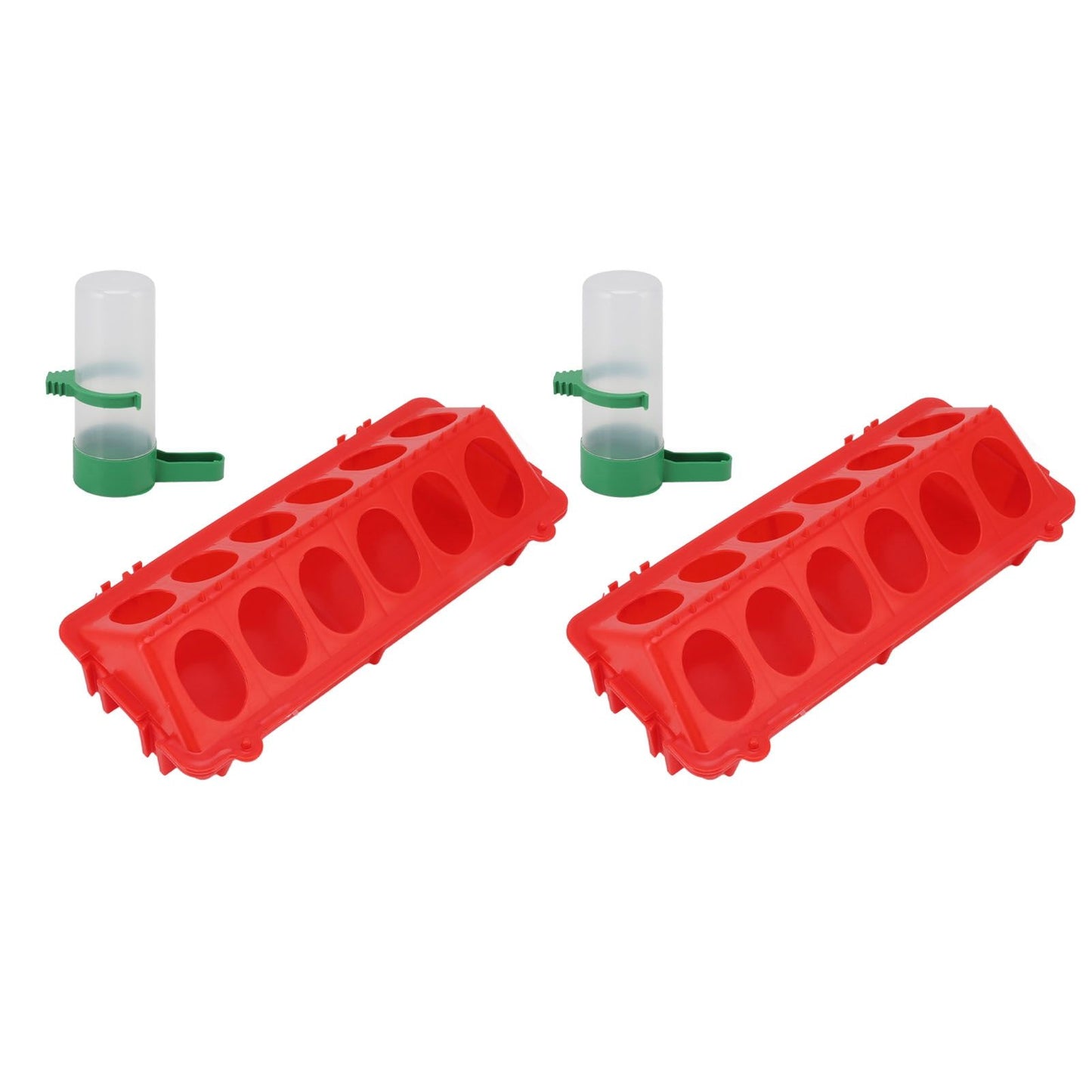 2Set Flip Top Chick Birds Water Feeder PP Chicken Trough Automatic Feeder with Splatter Proof Cover Poultry V1294-YM3111220265213-0421