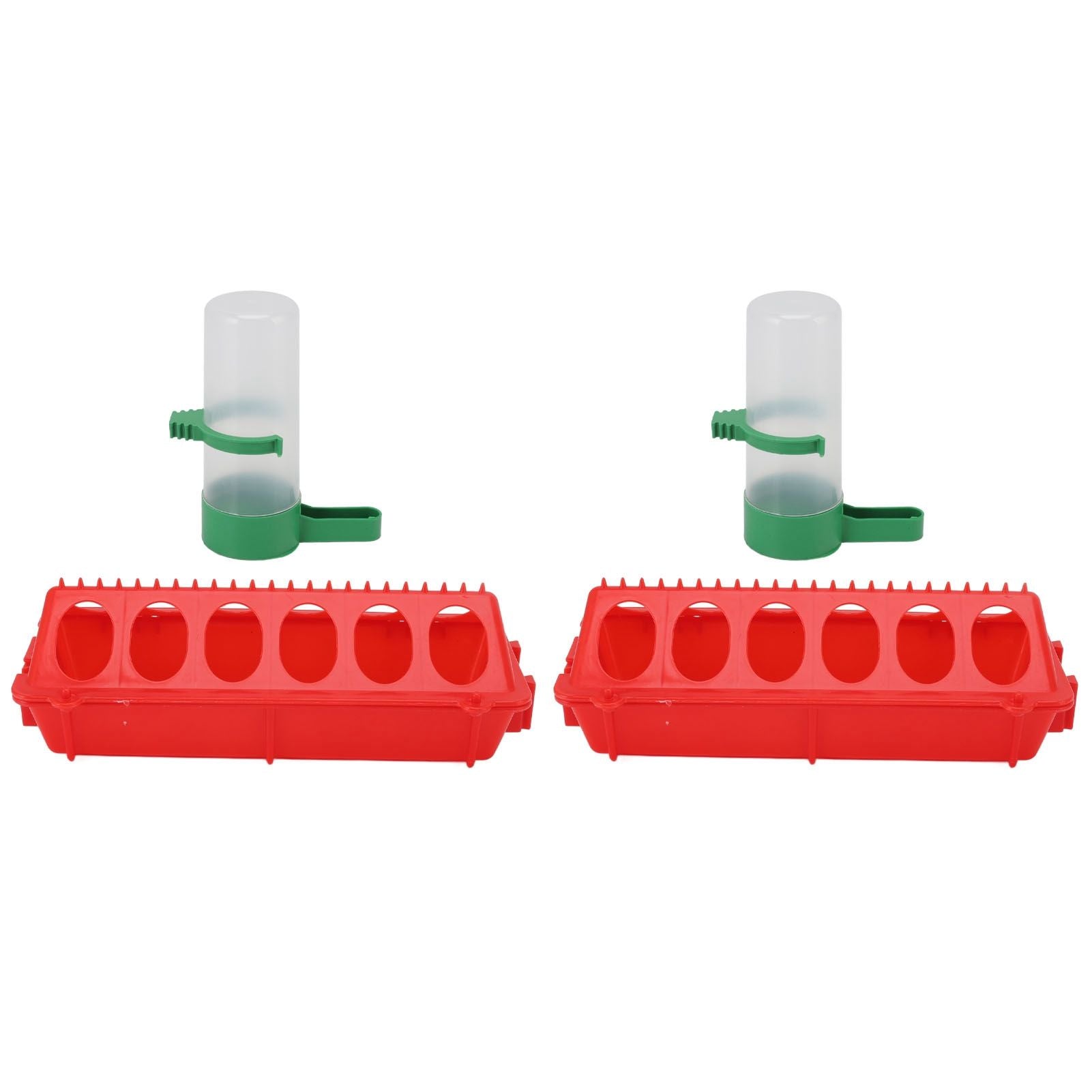 2Set Flip Top Chick Birds Water Feeder PP Chicken Trough Automatic Feeder with Splatter Proof Cover Poultry V1294-YM3111220265213-0421
