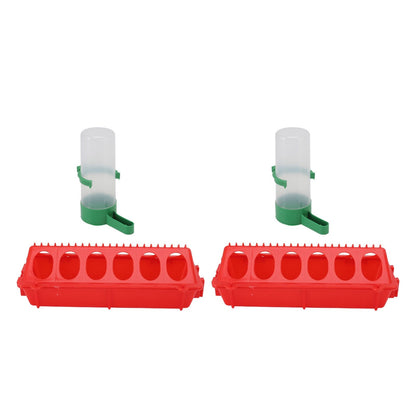 2Set Flip Top Chick Birds Water Feeder PP Chicken Trough Automatic Feeder with Splatter Proof Cover Poultry V1294-YM3111220265213-0421