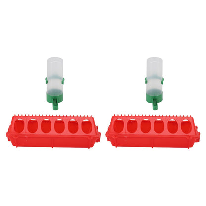 2Set Flip Top Chick Birds Water Feeder PP Chicken Trough Automatic Feeder with Splatter Proof Cover Poultry V1294-YM3111220265213-0421