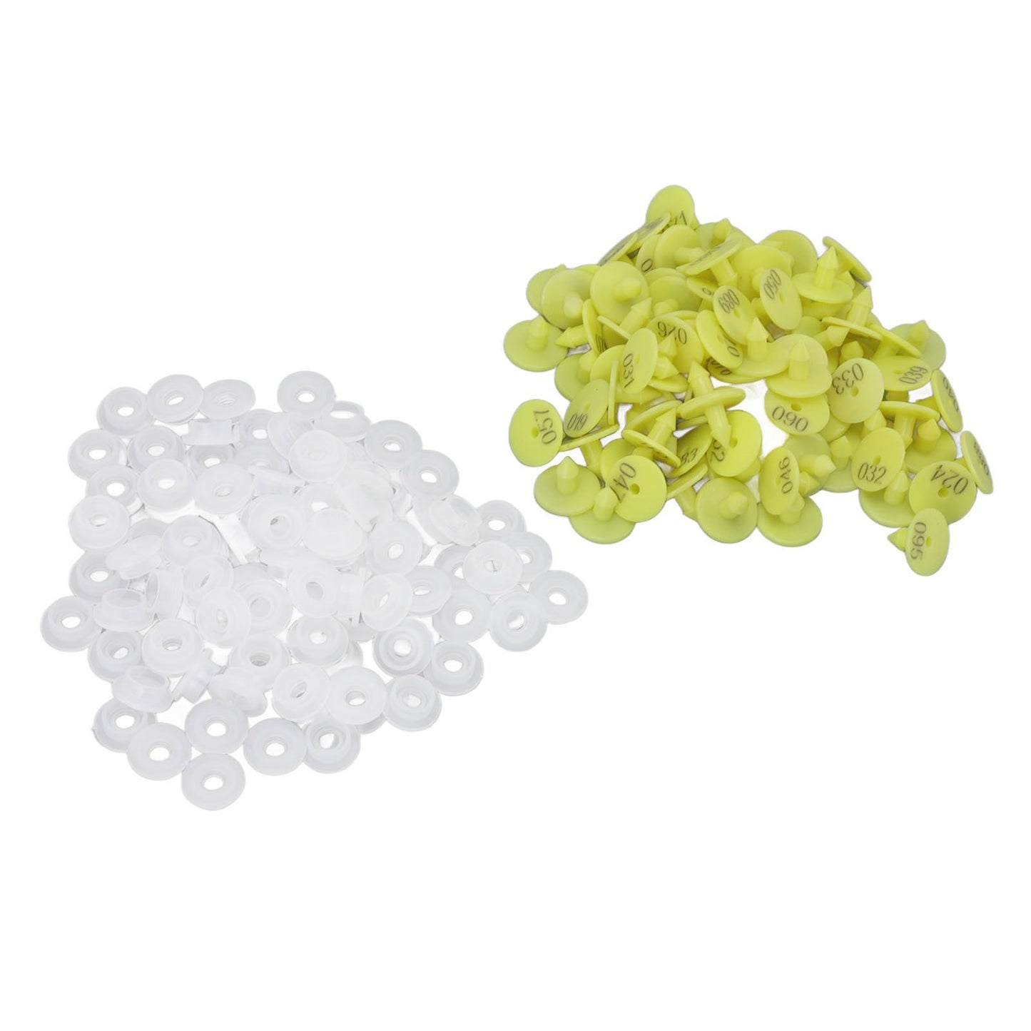 100PCS Livestock Ear Tag Bright Yellow PP Fadeless Reusable Universal Animal Ear Tag for Rabbit V1294-YM3111220265511-0421