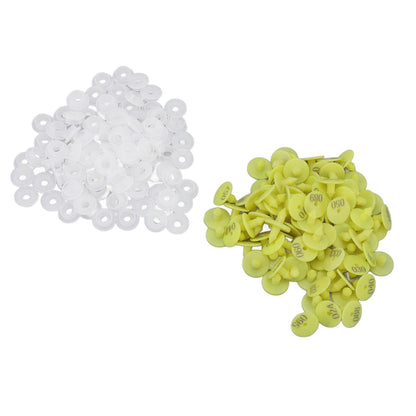 100PCS Livestock Ear Tag Bright Yellow PP Fadeless Reusable Universal Animal Ear Tag for Rabbit V1294-YM3111220265511-0421