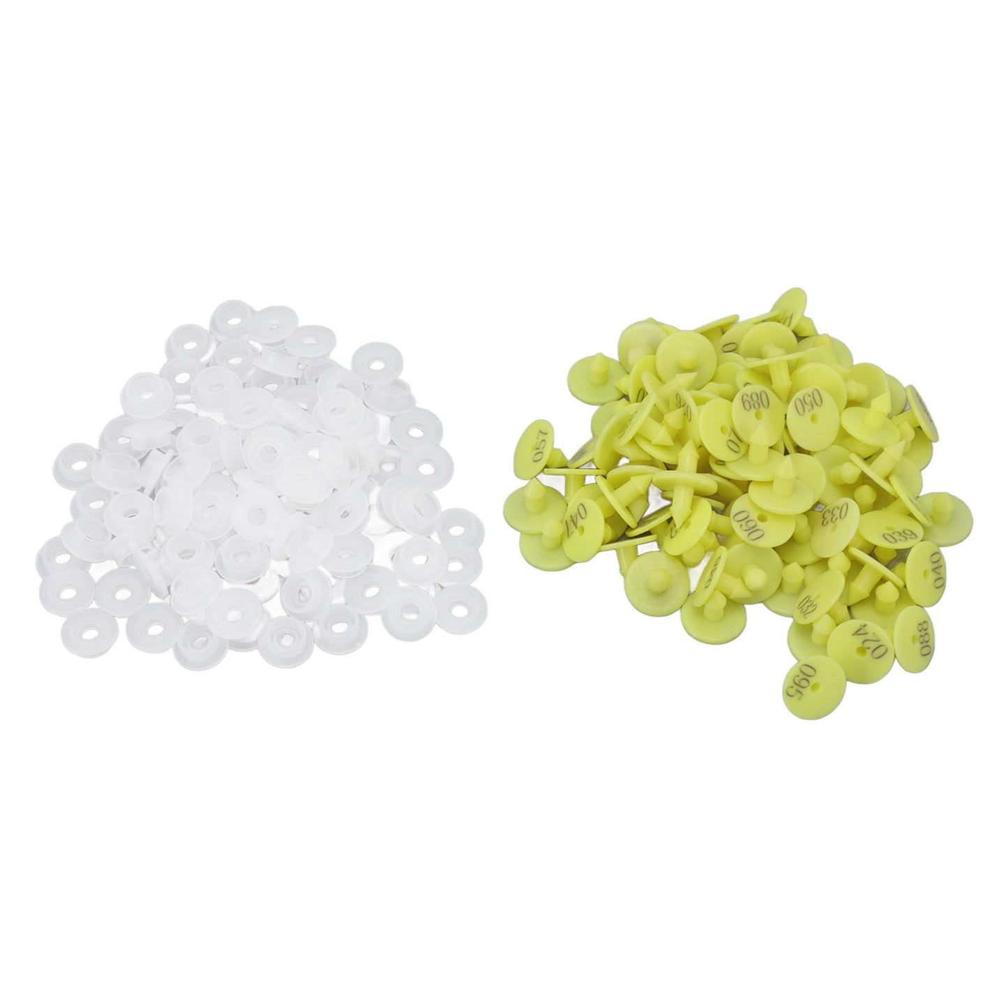 100PCS Livestock Ear Tag Bright Yellow PP Fadeless Reusable Universal Animal Ear Tag for Rabbit V1294-YM3111220265511-0421