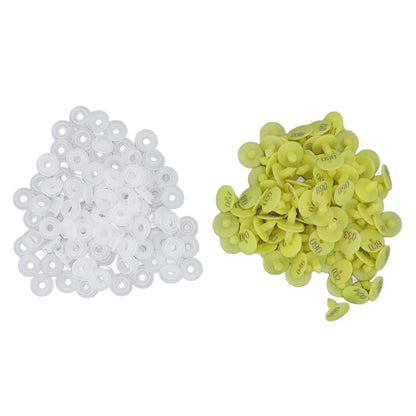 100PCS Livestock Ear Tag Bright Yellow PP Fadeless Reusable Universal Animal Ear Tag for Rabbit V1294-YM3111220265511-0421