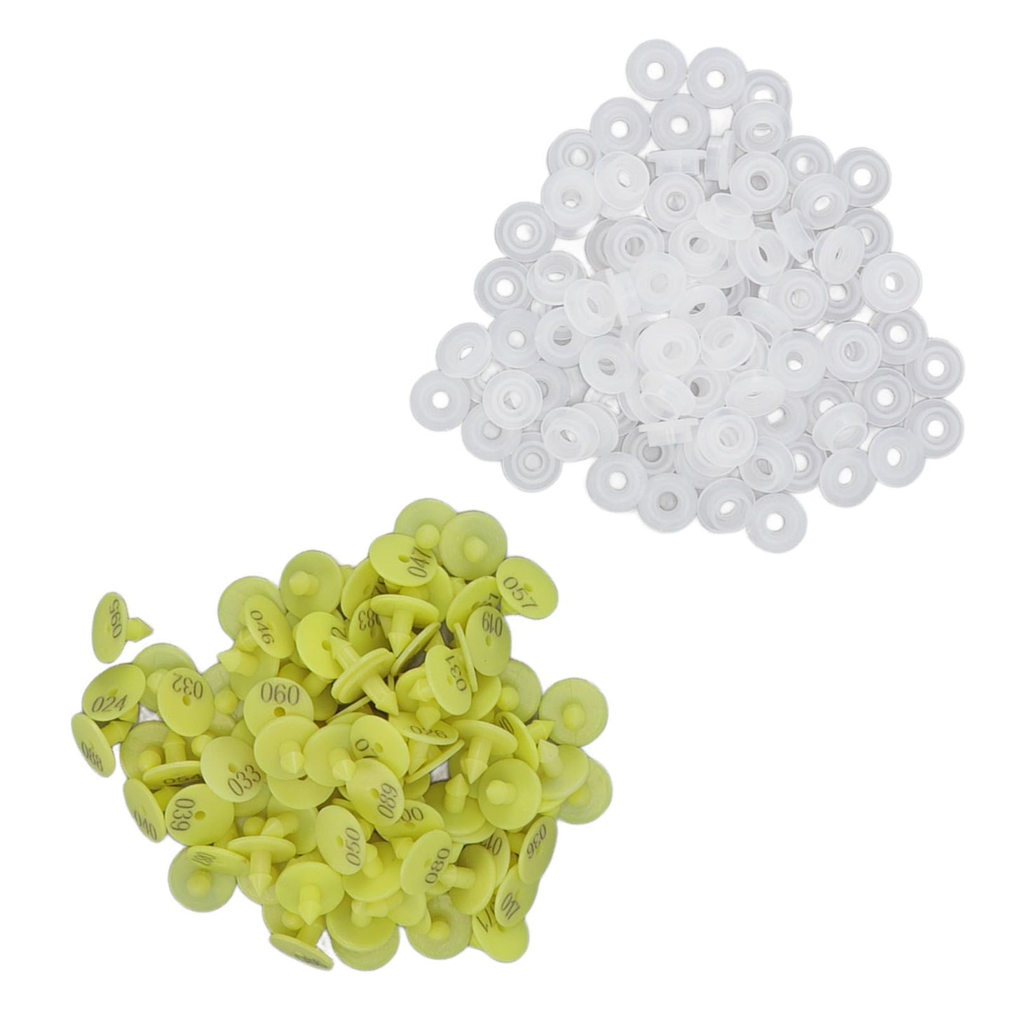 100PCS Livestock Ear Tag Bright Yellow PP Fadeless Reusable Universal Animal Ear Tag for Rabbit V1294-YM3111220265511-0421