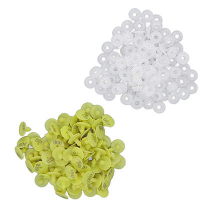 100PCS Livestock Ear Tag Bright Yellow PP Fadeless Reusable Universal Animal Ear Tag for Rabbit V1294-YM3111220265511-0421