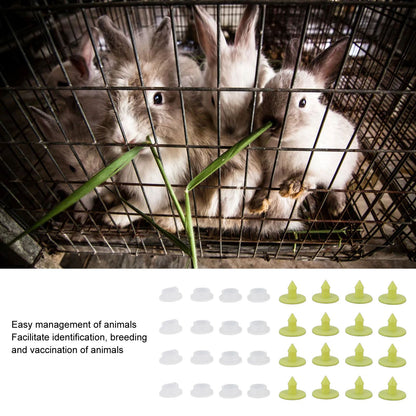 100PCS Livestock Ear Tag Bright Yellow PP Fadeless Reusable Universal Animal Ear Tag for Rabbit V1294-YM3111220265511-0421