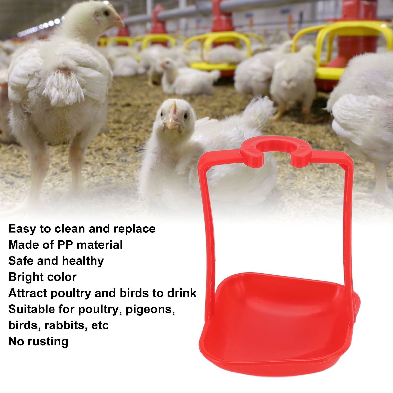 20Pcs Chicken Automatic Waterer Cups Rust Proof Bright Color Chicken Drinking Cups for Farm Red V1294-YM3111220265612-0421