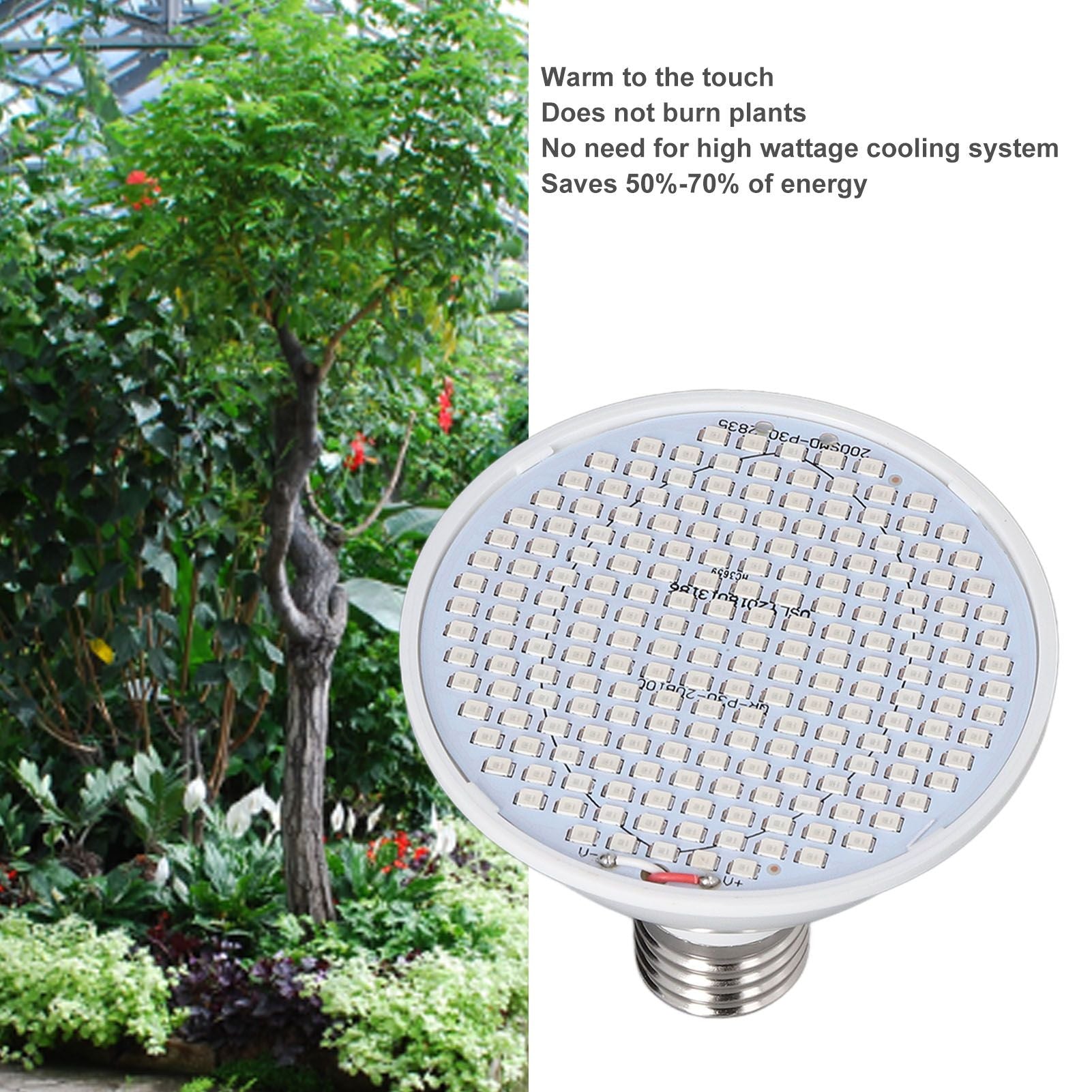 Plant Light E27 Bulb Red Blue Light E27 LED Grow Bulb for Indoor Seedlings 85-265V E27 200 V1294-YM3111220266511-0421