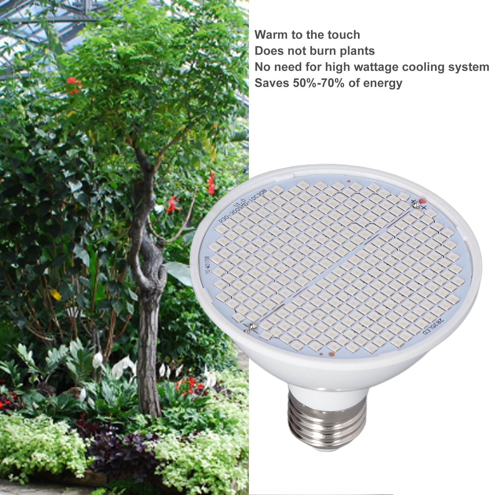 Plant Light E27 Bulb Red Blue Light E27 LED Grow Bulb for Indoor Seedlings 85-265V E27 300 V1294-YM3111220266512-0421