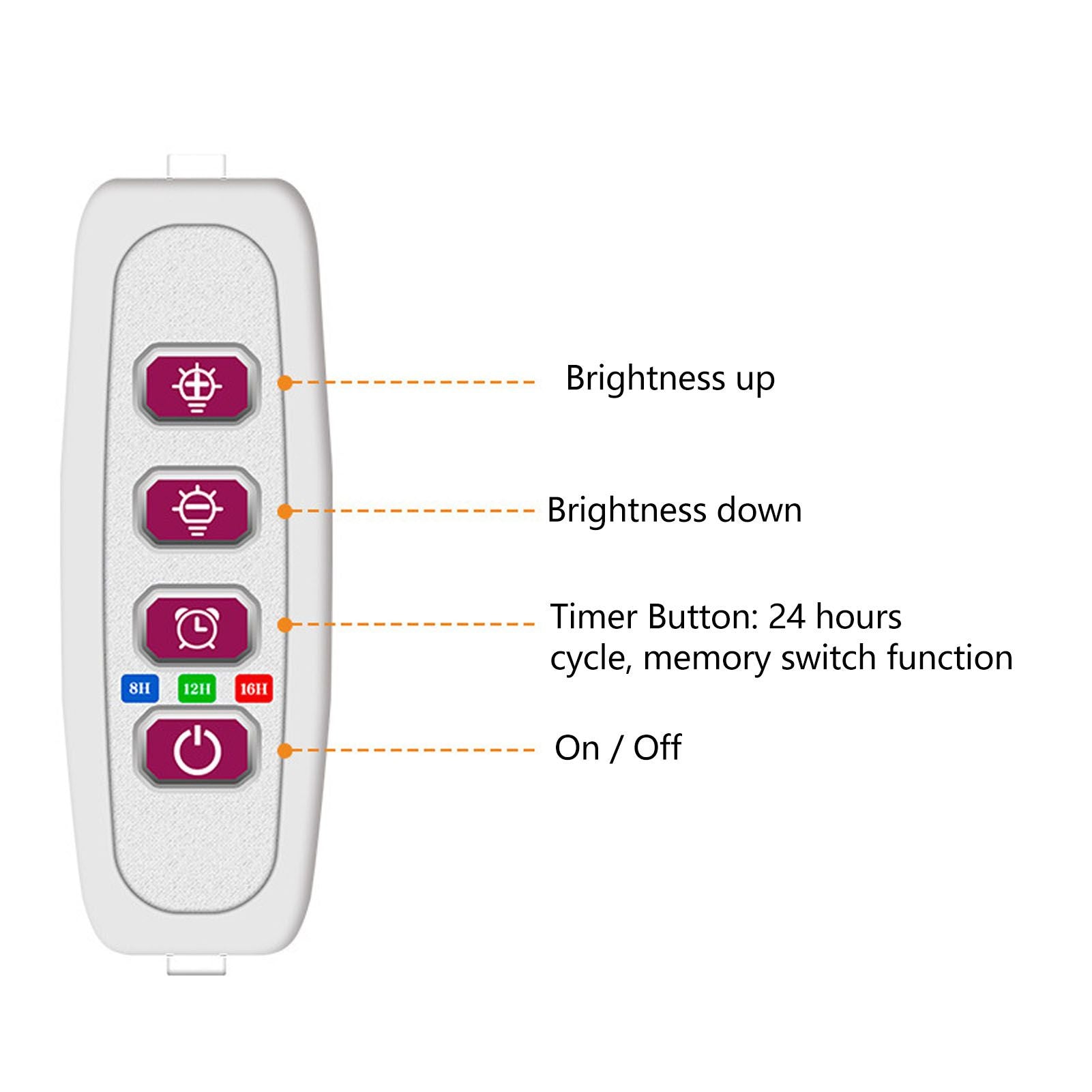 Plant Grow Light 4 Heads USB Plug Dimmable Timer Function Full Spectrum LED Grow Light for Indoor Home V1294-YM3111220267011-0421