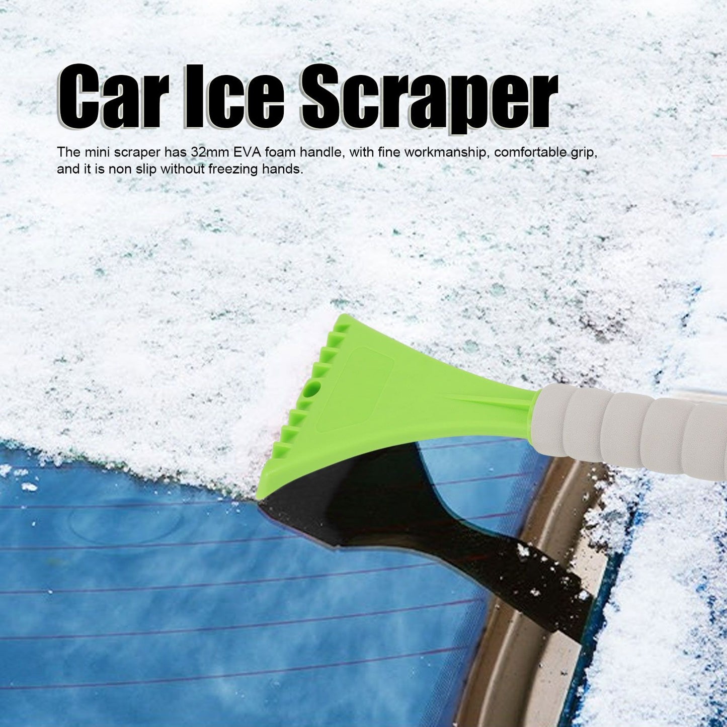 Car Windshield Scraper PP With EVA Foam Handle Car Window Snow Remover for Winter Green V1294-YM3111220267211-0421