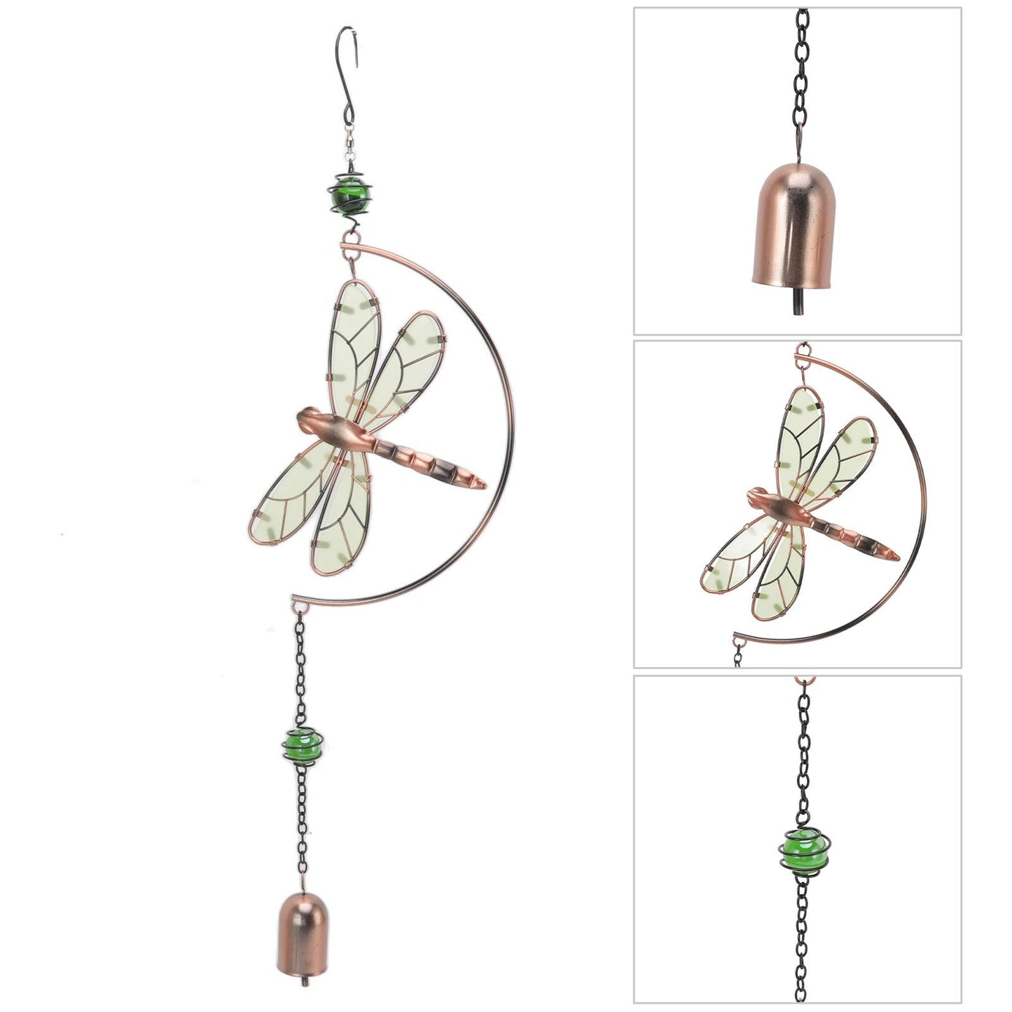 Dragonfly Wind Chimes Waterproof Beautiful Melody Iron Hanging Ornaments for Home Decoration V1294-YM3111220267711-0421