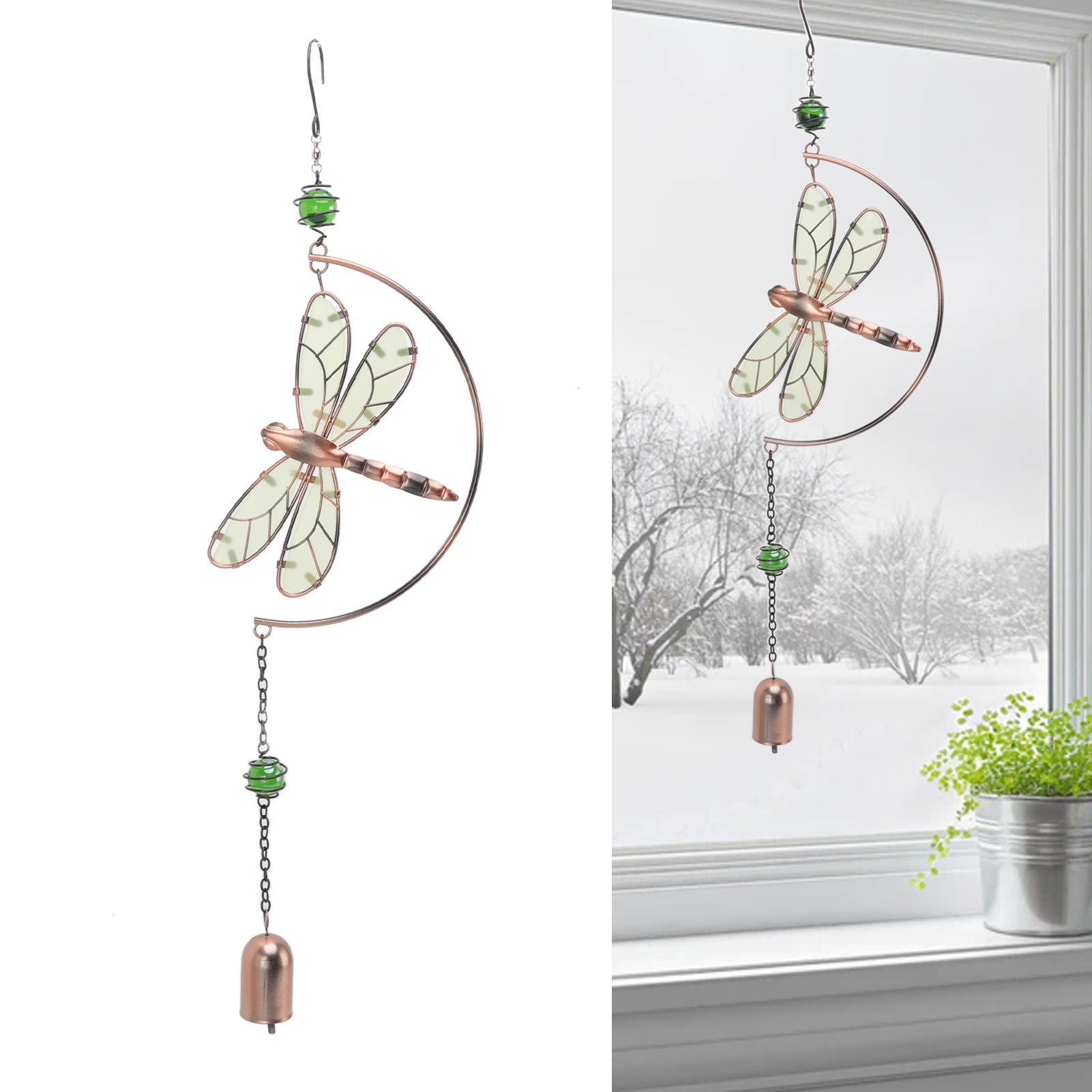 Dragonfly Wind Chimes Waterproof Beautiful Melody Iron Hanging Ornaments for Home Decoration V1294-YM3111220267711-0421