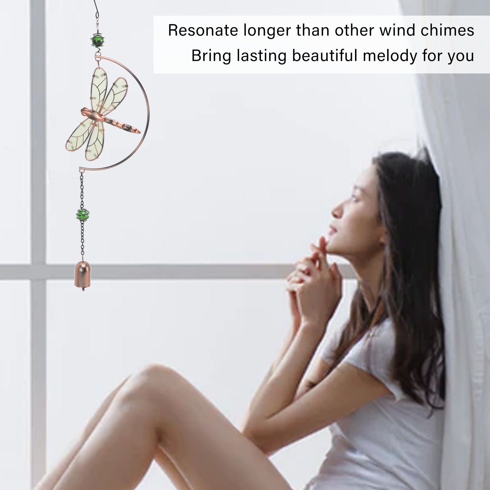 Dragonfly Wind Chimes Waterproof Beautiful Melody Iron Hanging Ornaments for Home Decoration V1294-YM3111220267711-0421