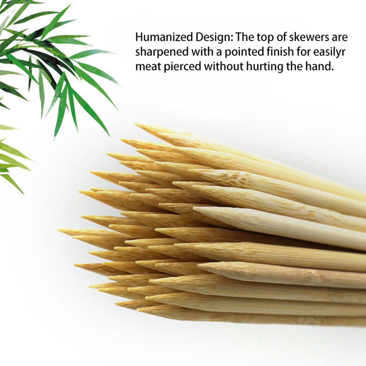 Disposable Barbecue Skewers Bamboo for Barbecue BBQ Appetiser Fruit Kabob Chocolate Fountain Grilling 3mm 25cm V1294-YM3111220268413-0421