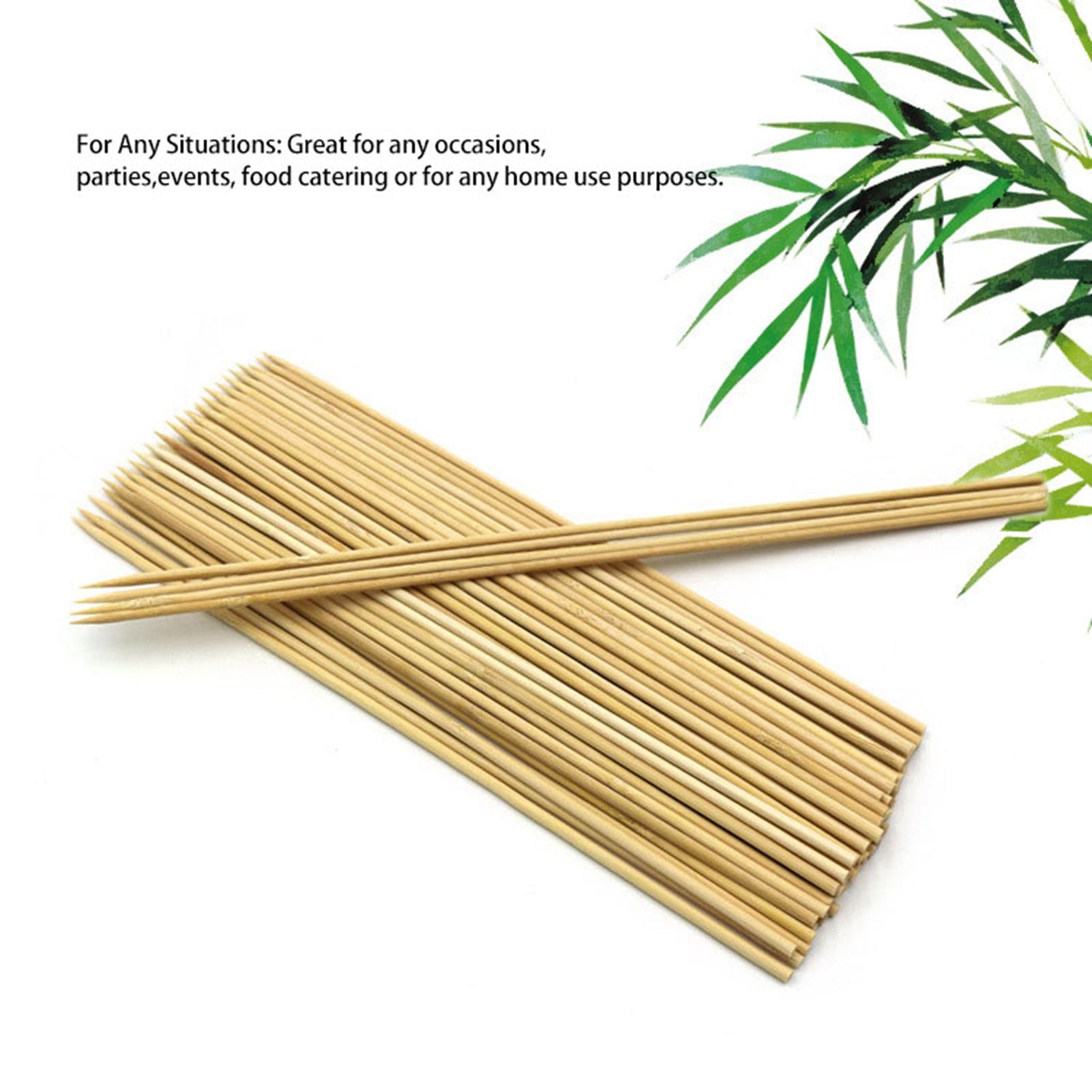 Disposable Barbecue Skewers Bamboo for Barbecue BBQ Appetiser Fruit Kabob Chocolate Fountain Grilling 3mm 25cm V1294-YM3111220268413-0421