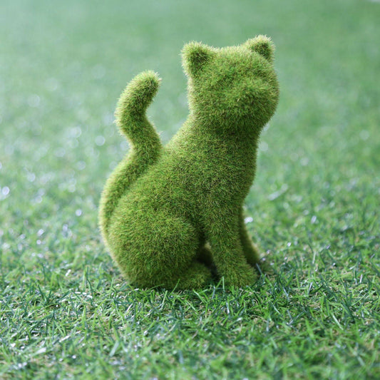 Flocked Animal Statue European Style Handcrafted Resin Simulation Moss Flocked Figurine for Garden Type B V1294-YM3111220268712-0421