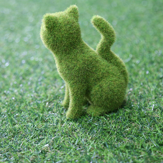 Flocked Animal Statue European Style Handcrafted Resin Simulation Moss Flocked Figurine for Garden Type B V1294-YM3111220268712-0421
