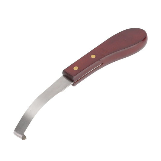 Hoof Knife Razor Stainless Steel Double Sided Blade Ergonomic Wooden Handle Hoof Edge Knife for Horse Hoof V1294-YM3111220269511-0421