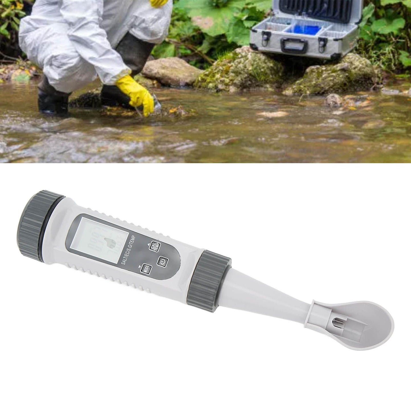 Digital Salinity Tester High Accuracy Wide Range Temp Comp Large LCD Water Quality Tester for EC Temp S.G V1294-YM3111220272711-0421
