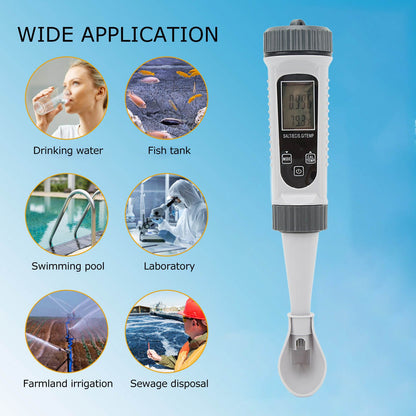 Digital Salinity Tester High Accuracy Wide Range Temp Comp Large LCD Water Quality Tester for EC Temp S.G V1294-YM3111220272711-0421