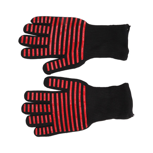 2PCS BBQ Fire Gloves Flame Retardant High Temperature Resistant Microwave Oven Gloves for Industrial V1294-YM3111220273311-0421