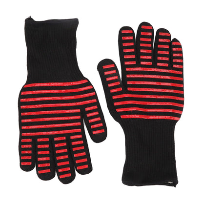 2PCS BBQ Fire Gloves Flame Retardant High Temperature Resistant Microwave Oven Gloves for Industrial V1294-YM3111220273311-0421