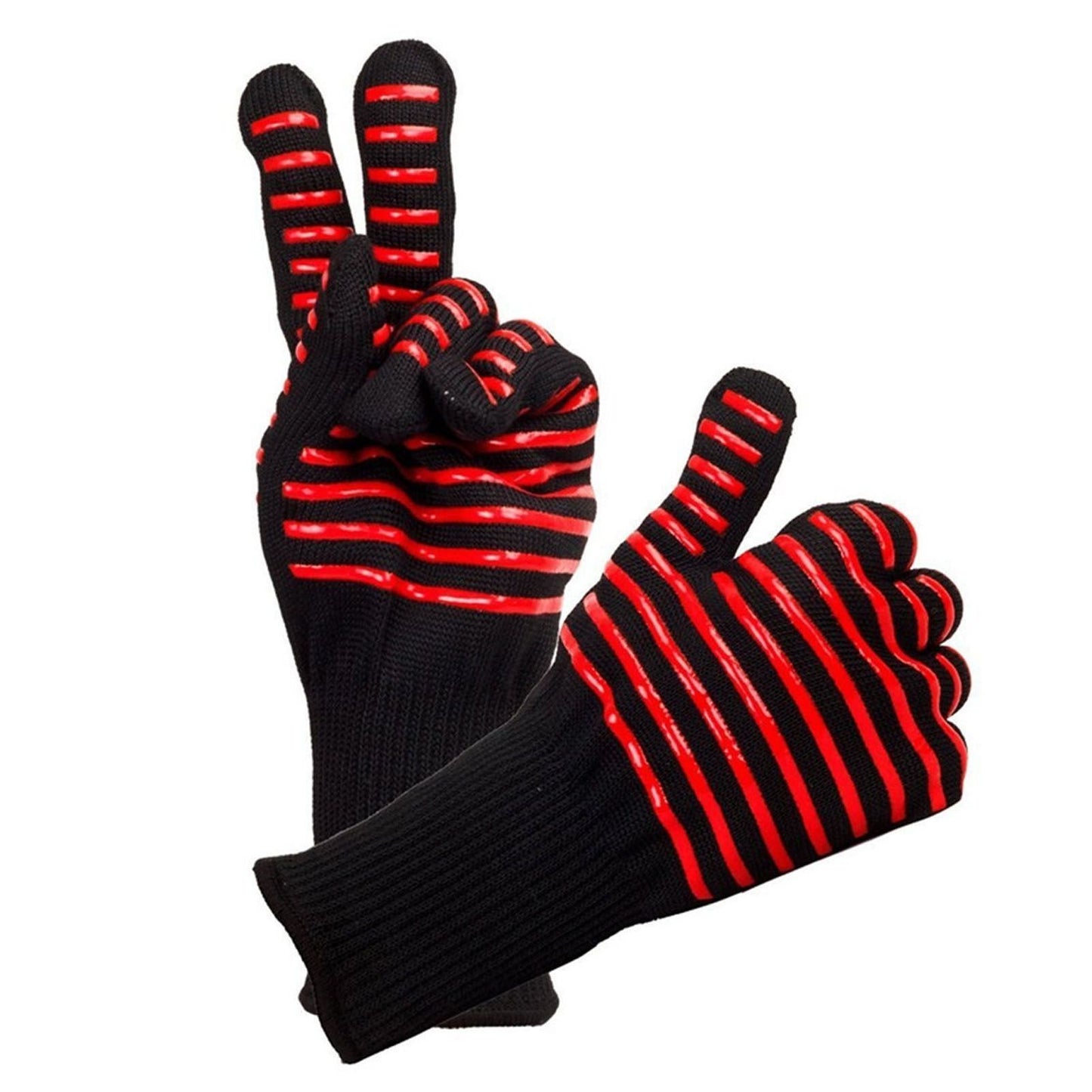 2PCS BBQ Fire Gloves Flame Retardant High Temperature Resistant Microwave Oven Gloves for Industrial V1294-YM3111220273311-0421