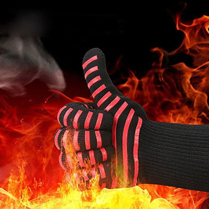 2PCS BBQ Fire Gloves Flame Retardant High Temperature Resistant Microwave Oven Gloves for Industrial V1294-YM3111220273311-0421