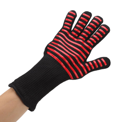 2PCS BBQ Fire Gloves Flame Retardant High Temperature Resistant Microwave Oven Gloves for Industrial V1294-YM3111220273311-0421