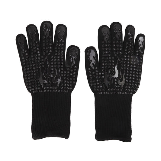 2 Pcs Heat Resistant Gloves Thermal Isolation High Temperature Resistant Anti Slip Washable Silicone Knitted V1294-YM3111220273411-0421