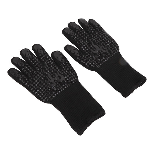 2 Pcs Heat Resistant Gloves Thermal Isolation High Temperature Resistant Anti Slip Washable Silicone Knitted V1294-YM3111220273411-0421