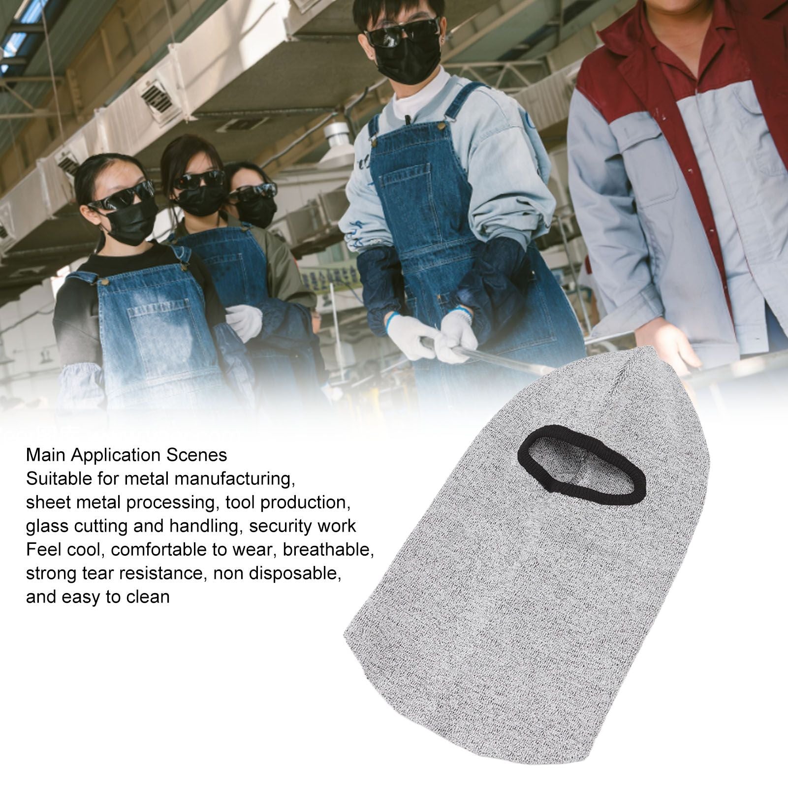 4 Sided Protection Anti Cut Head Cover Comfortable Breathable Anti Cut Full Face Guard Neck Protector V1294-YM3111220273711-0421
