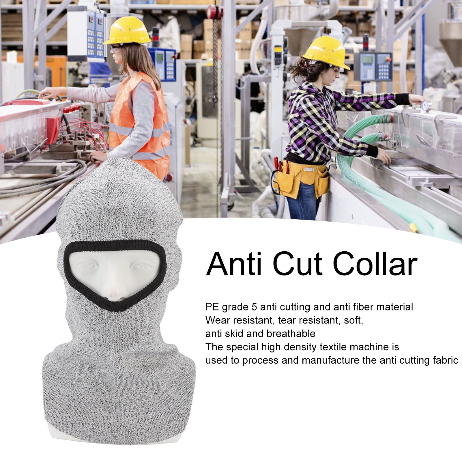 4 Sided Protection Anti Cut Head Cover Comfortable Breathable Anti Cut Full Face Guard Neck Protector V1294-YM3111220273711-0421