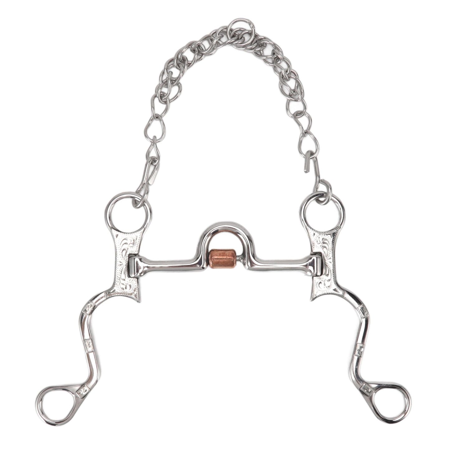 120mm Horse Mouth Snaffle with Chain Stainless Steel Horse Bit for Equestrian Training Equipment V1294-YM3111220273811-0421