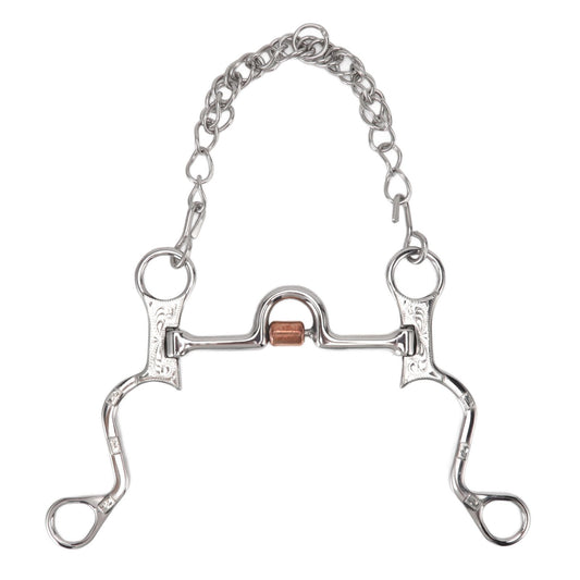 120mm Horse Mouth Snaffle with Chain Stainless Steel Horse Bit for Equestrian Training Equipment V1294-YM3111220273811-0421