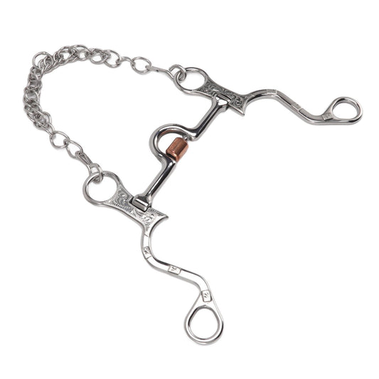 120mm Horse Mouth Snaffle with Chain Stainless Steel Horse Bit for Equestrian Training Equipment V1294-YM3111220273811-0421