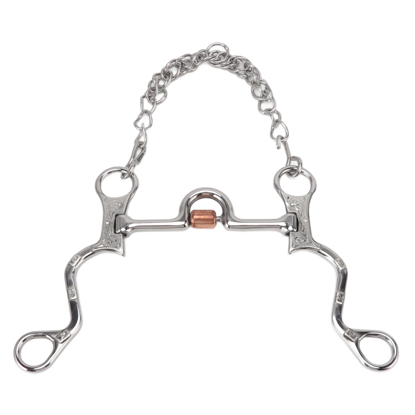 120mm Horse Mouth Snaffle with Chain Stainless Steel Horse Bit for Equestrian Training Equipment V1294-YM3111220273811-0421