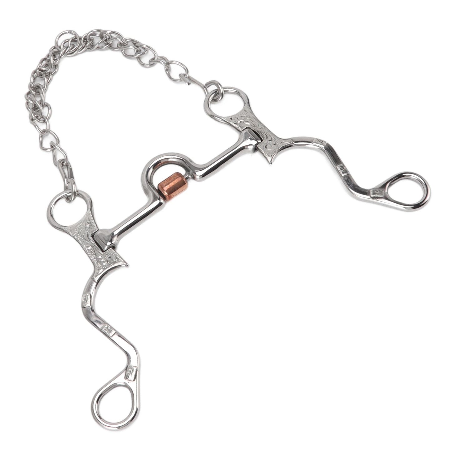 120mm Horse Mouth Snaffle with Chain Stainless Steel Horse Bit for Equestrian Training Equipment V1294-YM3111220273811-0421