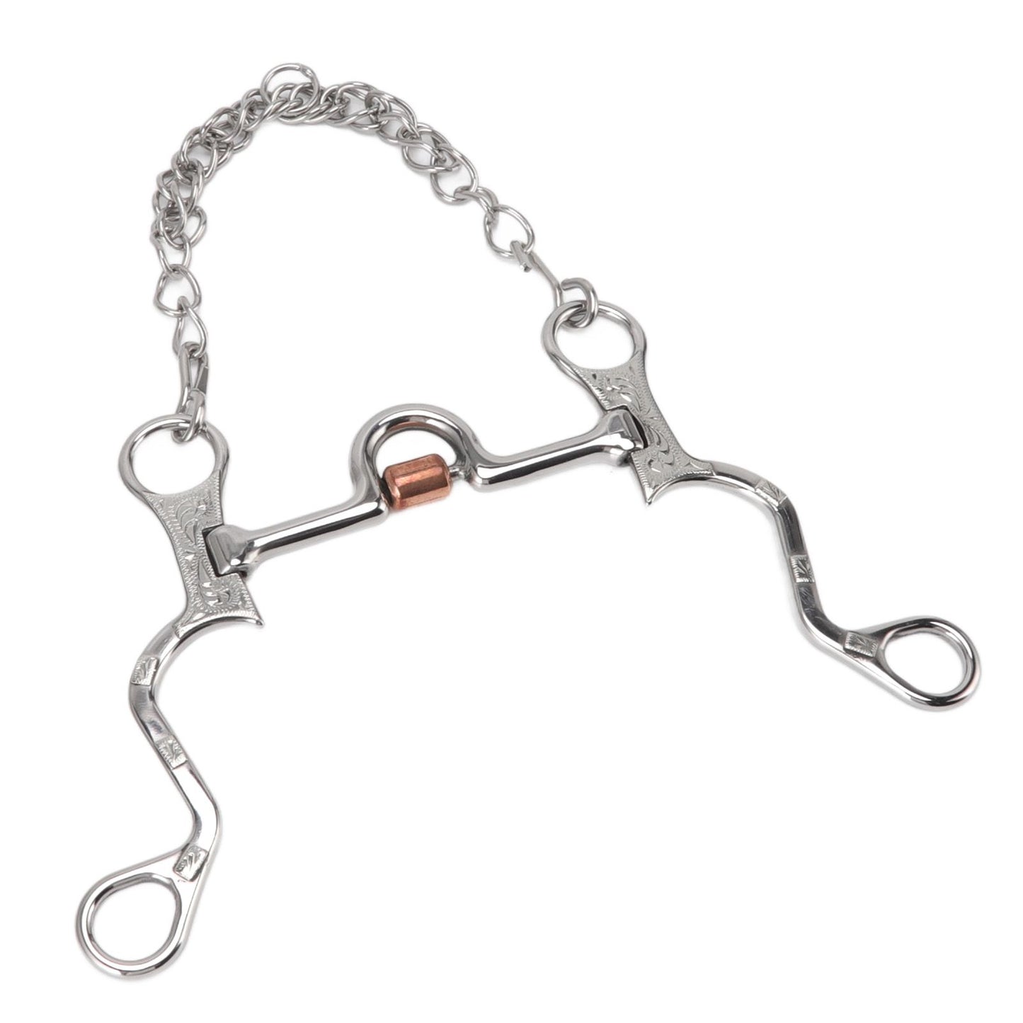 120mm Horse Mouth Snaffle with Chain Stainless Steel Horse Bit for Equestrian Training Equipment V1294-YM3111220273811-0421